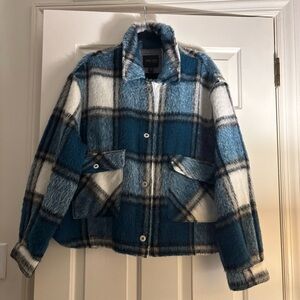 Truth by Republic Women's Shacket Blue/black/white/gray plaid